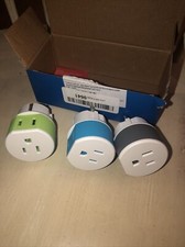 Denmark Power Plug Adapter by OREI with 2 USA Inputs - Travel 3 Pack