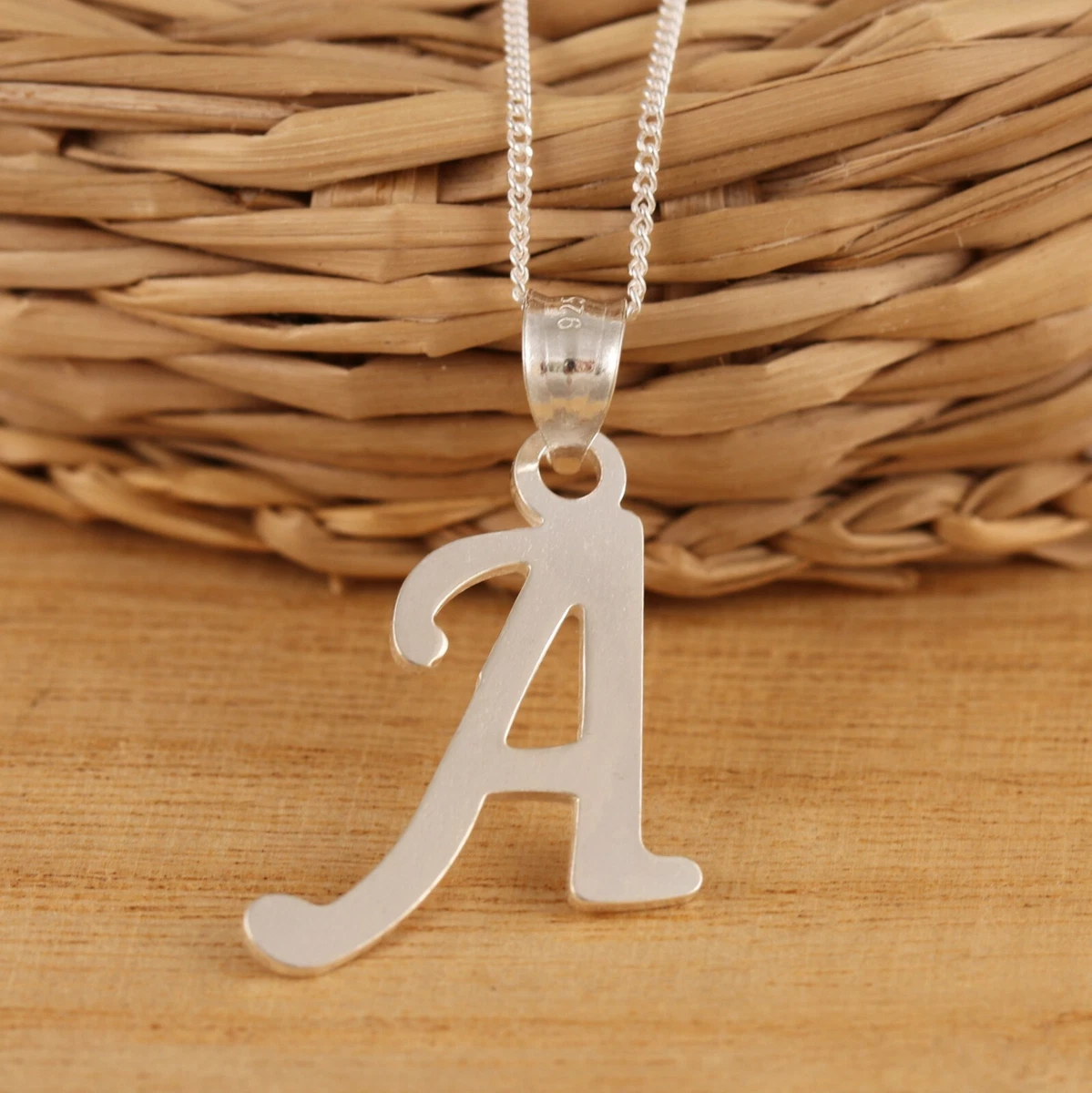 Sterling Silver Small Initial Charm Letter Necklace by Lily & Roo