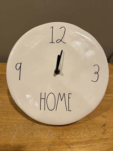 RAE DUNN Clock Artisan Collection LL "HOME" 9" Ceramic Wall Clock By Magenta