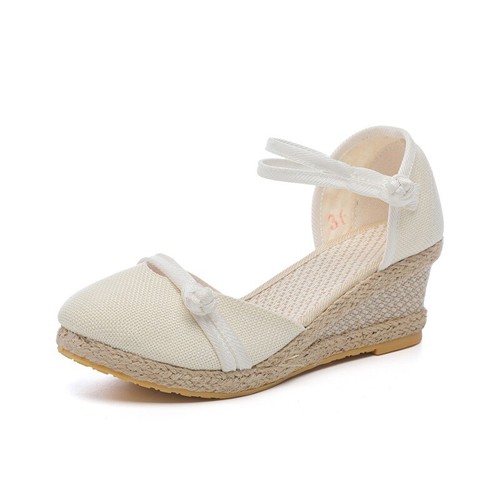 Women's Summer Fashion Solid Color Casual Wedge Fashion Sandals Shoes - Picture 11 of 13