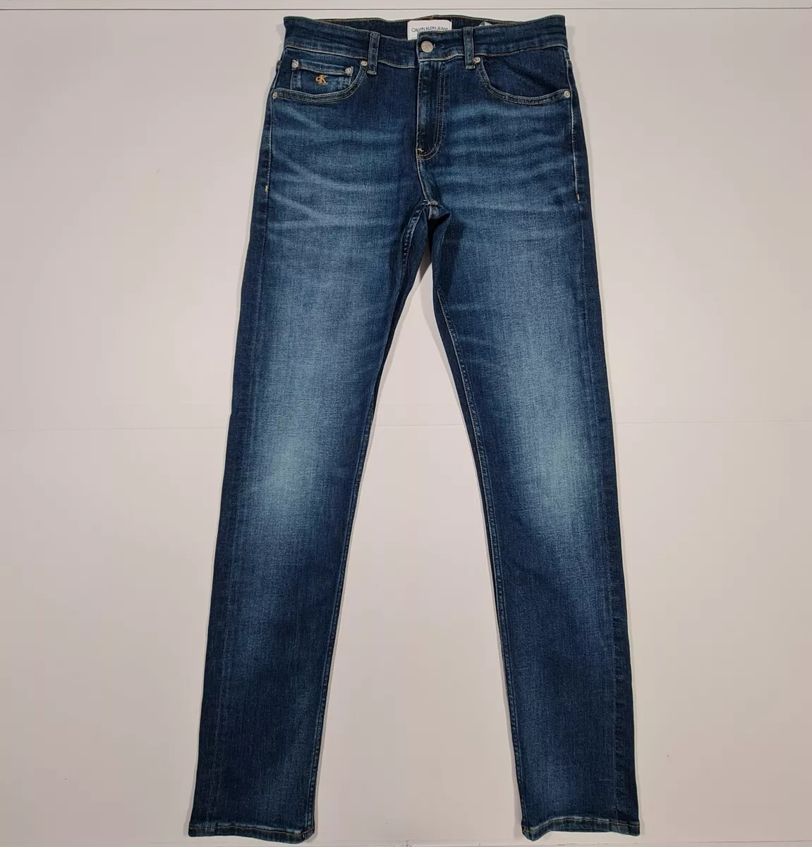 Calvin Klein Mens Jeans Blue W30 L34 Tapered Leg Slim Fit Stretch Denim
