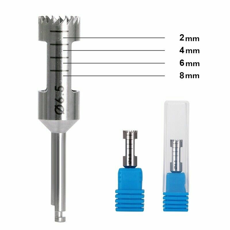 2Pcs Dental Cutting Trephine Barbed Drill Sharp Bur Planting High