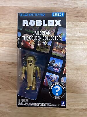 Roblox Deluxe Mystery Pack JAILBREAK: THE GOLDEN COLLECTOR Series 3 W/ Code  2022