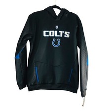 Colts NFL Team Apparel Youth XL 18 Tek Warm Black Hoodie Sweatshirt Fleece