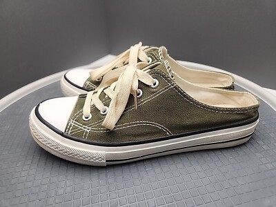 Womens 9 Girls Sport Shoes Low Top Canvas Lace Up Sneakers Classic Slip-On