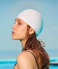 Unisex Adult Silicone Swimming Cap Long Hair Clean Waterproof Swim Pool Hats