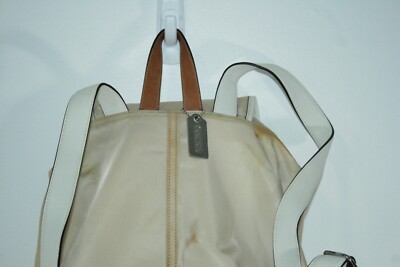 Coach Tan Nylon Double Pocket‎ Drawstring Women\'s Backpack Purse Bag 6258 Coach Tan Nylon Double Pocket Drawstring Women main image 2