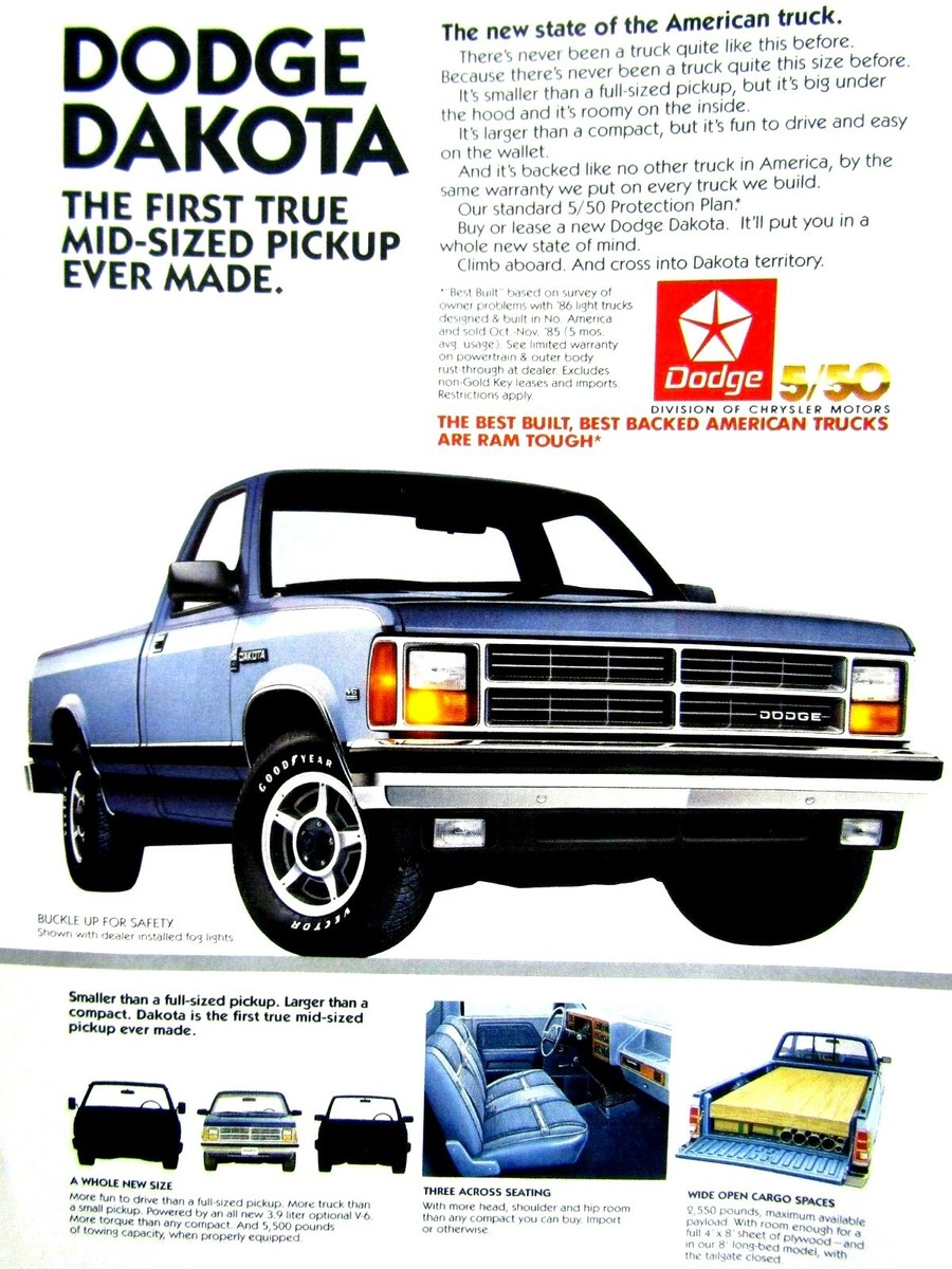 1987 Dodge Dakota The First True Mid Sized Pickup Original Vintage
