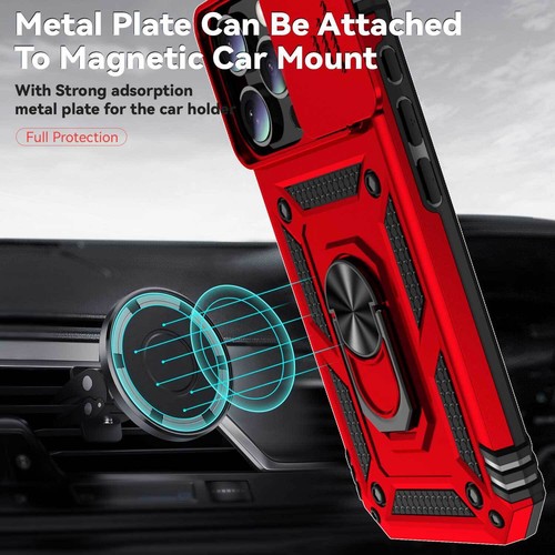 Luxury Stand Armor Camera Cover Cover Case For 16E 16 15 14 13 12 11 Pro Max - Picture 7 of 26