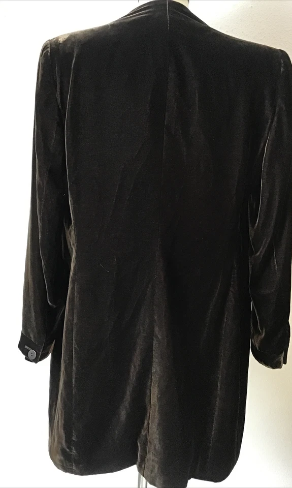 giorgio armani Womens Brown Velvet Button Up Jacket Size 10 - Image 2 of 4