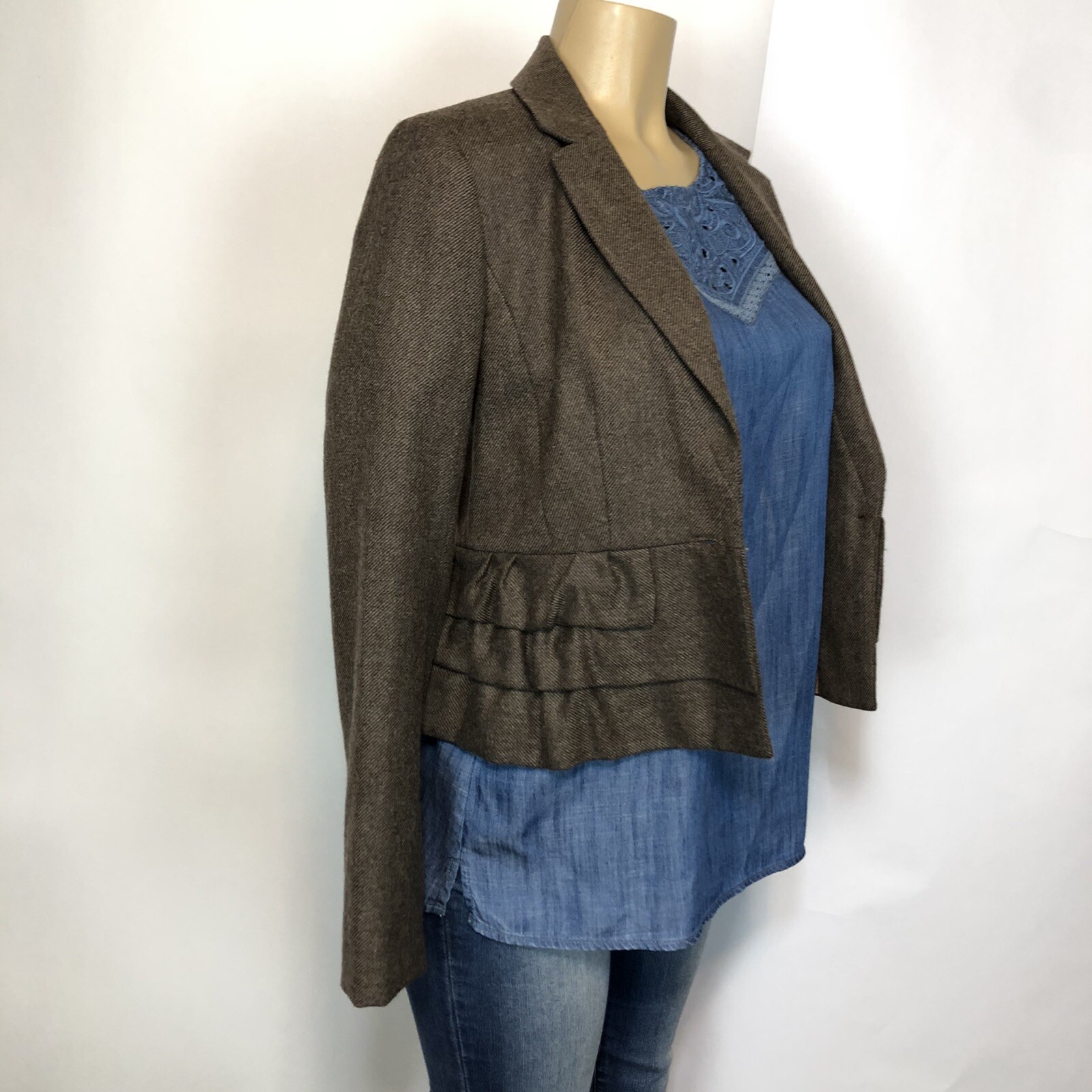 Loft Brown Single Button Formal Jacket Womens Siz… - image 8