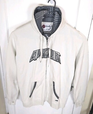 NEW Vintage 90s Quiksilver Zip Hoodie Embroidered Skate Surf Houndstooth XL 