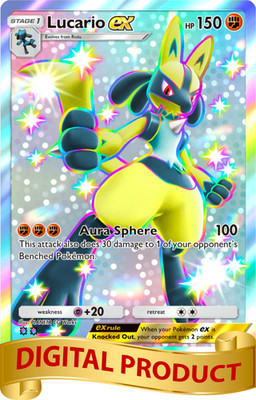 Pokemon Pocket TCG Trading Card 2 Star Shiny Lucario EX Mega Rising DIGITAL