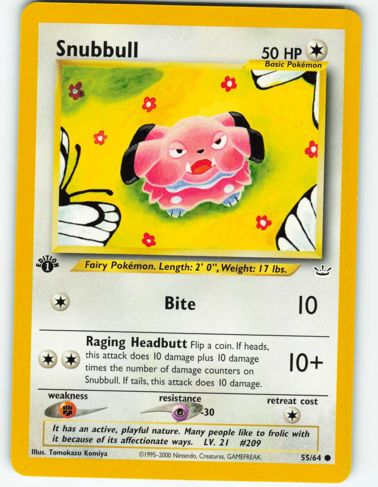 Snubbull - 1st Edition - 55/64 Neo Revelation - Pokémon TCG - 2001
