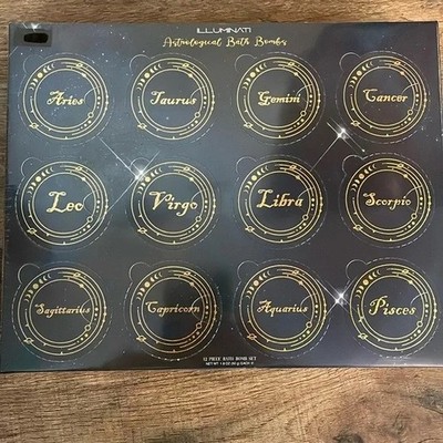 Bath Bomb Set, Illuminati Cosmetics 12-Piece Astrological