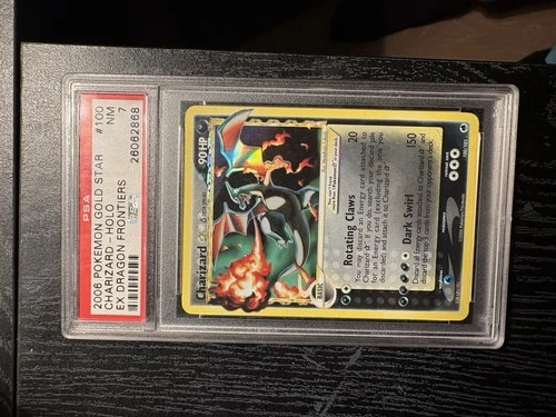 Pokémon Gold Star Charizard Holo EX Dragon Frontiers 100/101 PSA 7