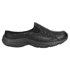 Easy Spirit Traveltime Sparkle Mule Clogs Womens Black Flats Casual E-BLIGHT3
