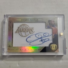 2010-11 Panini Gold Standard Derek Fisher Gold Team Logo Auto #108/199 LA Lakers