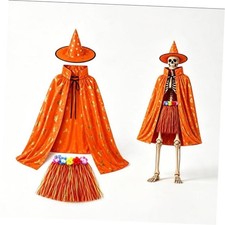 3-Piece 12 FT Skeleton Outfit, Giant Skeleton Costume Accessories with