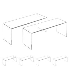 4 Pack Large Acrylic Risers Display Stands, Perfume Organizer Stand, Clear Ac...