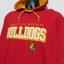 VTG Champion Hoodie Men Large Red Ferris State University Bulldogs Embroidered