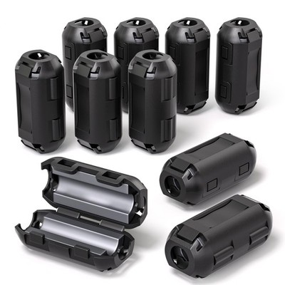Innfeeltech 10 Pcs Ferrite Ring Core Black Clip-on EMI Noise 9MM