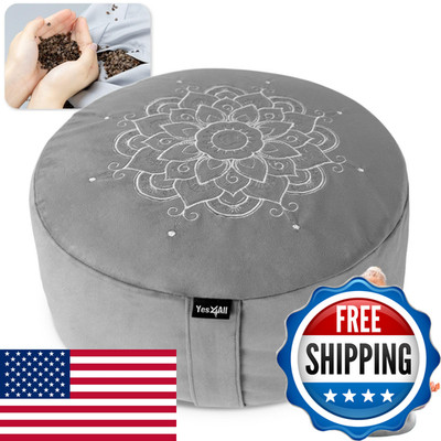 Yes4All Meditation Cushion Floor Pillow Foam Zafu Buckwheat Mandala Pattern