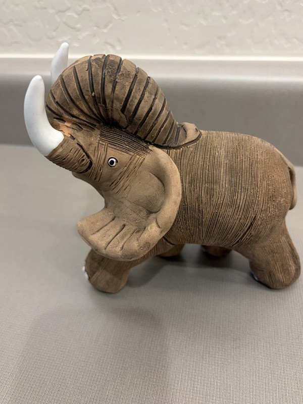 Casals Peru Hand Made Textured Ceramic Elephant Figure