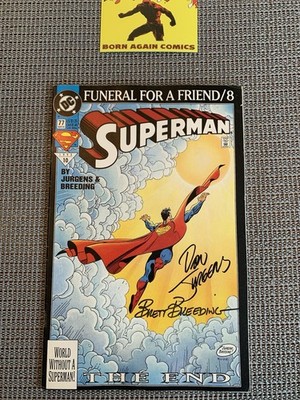 Superman #77 Signed by Dan Jurgens & Brett Breeding First Print DC Comic Book By