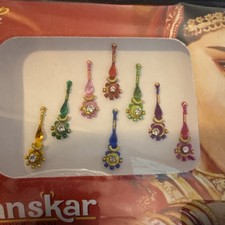 Indian Bollywood Bindi Body Jewel Self Adhesive, Crystal Forehead, Face Jewels