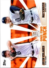 2023 Topps Series 1 One-Two Punch Justin Verlander Max Scherzer #12P-17 Tig bx4a