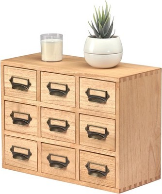 Holz Schublade Organizer Desktop Storage Cabinet Box Schubladen für Home Offi...