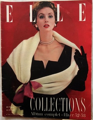 ELLE Magazin Nr. 354 vom 8. September 1952 alte Zeitschrift Mode Sammlungen Winter 52
