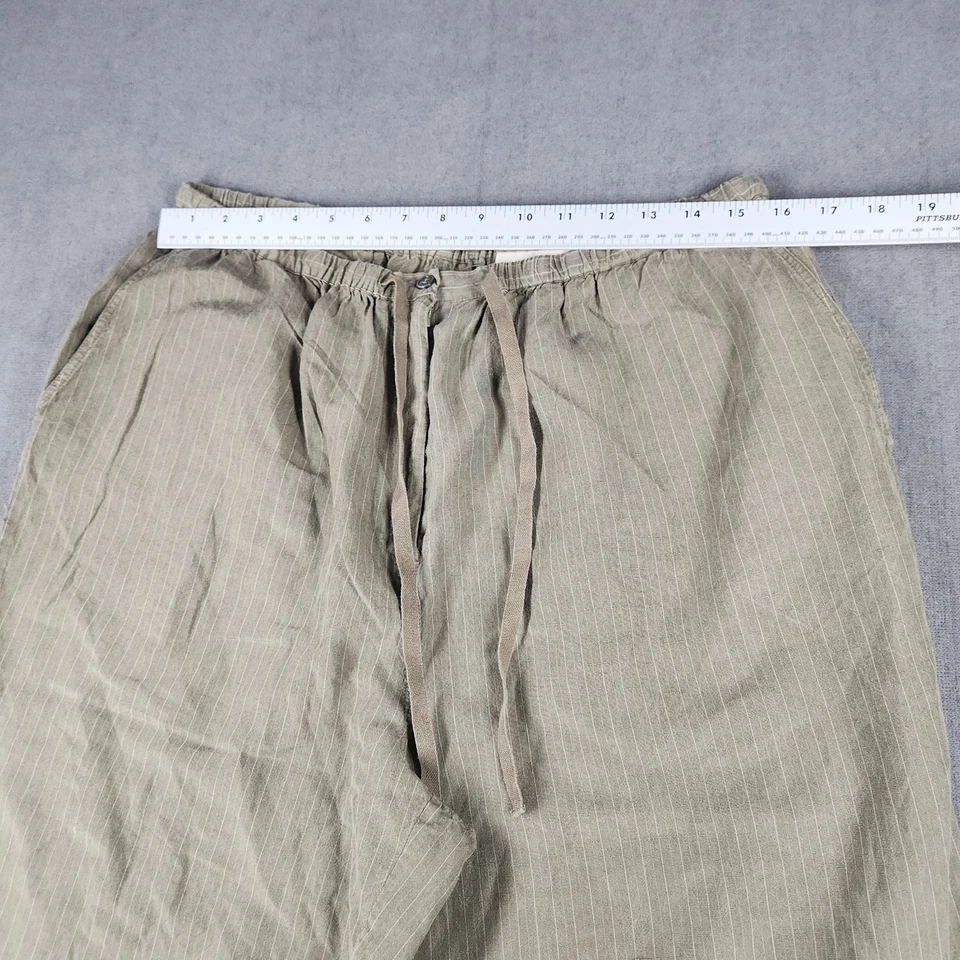 Pantalones Kate Hill Para Mujer Talla 16 Lino Seda Estilo Pull-on Cordón Tiras Cortas Foto 3 de 4