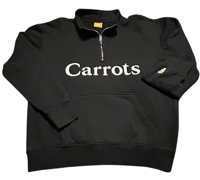 Carrots By Anwar Carrots 1/4 Zip Pullover Black Mens Large Streetwear Graphic