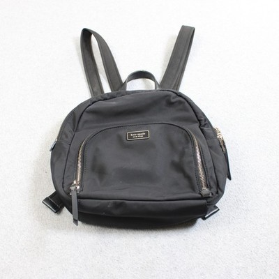 Kate Spade Backpack Women Small Black Nylon Mini Bag Gold Zip Casual Travel READ