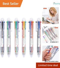 Multicolor Ballpoint Pens 23 Pack 6-in-1 0.7mm Retractable Office School Supp...