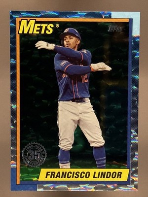2025 Topps Series 1 - 1990 Topps Baseball Francisco Lindor #T90-38 Green Crackle