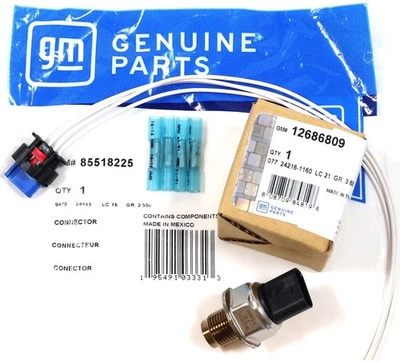 2017-2023 L5P Duramax Fuel Rail Pressure Sensor & Connector Kit Genuine OEM GM - Bild 1 von 4