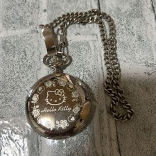 Sanrio Hello Kitty pocket watch with pink dial Japanese anime character item