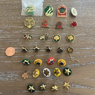 Vintage Girl Scout Pins Lot Of 30
