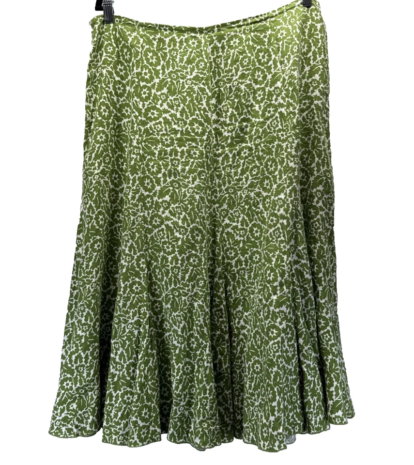 Falda de lino para mujer Liz Claiborne talla 16 XL verde blanco cachemira Y2K parte inferior completa Foto 2 de 4