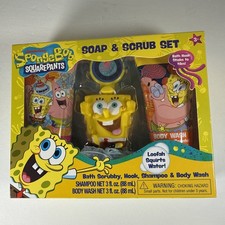 Nickelodeon Spongebob Squarepants Soap  Scrub Set Body Wash  Shampoo NEW
