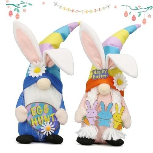 Easter Decorations - Easter Bunny Gnomes Decorations for Home, Indoor, Tiered