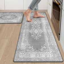 New 2-Pc Anti-Fatigue Kitchen Rug Set Non-Slip Cushioned Mats Fast Shipping