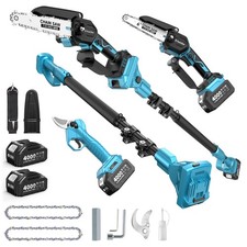 6in Pole Chainsaw 15ft Long Reach Pruning Shears Cordless Garden Branch Pruner