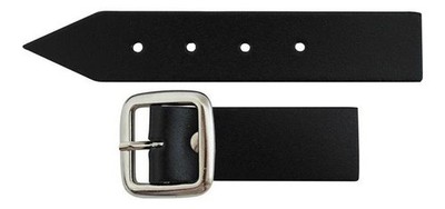 Schwarze Kiltriemen & Chromschnallen mit Lederlasche 1 Zoll 3 cm breit 1x - 20x