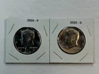 2020 P & D UNC Clad Kennedy Half Dollar Set in CB Flips -Free Shipping