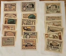Notgeld Glash&uuml;tte 1921 KOMPLETTER SATZ 18Scheine Uhrenindustrie Kassenfrisch TOP
