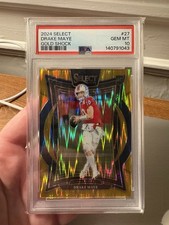 2024 Panini Select Drake Maye GOLD Shock Prizm Rookie /10 (RC) - PSA 10 GEM MT